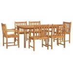 Set da Pranzo da Giardino 7 pz in Legno Massello di Acacia