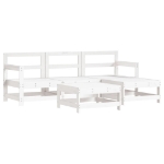 Set Salotto da Giardino 5 pz Bianco in Legno Massello di Pino