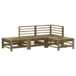 Set Salotto da Giardino 4 pz in Legno Impregnato di Pino