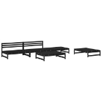 Set Salotto da Giardino 5 pz Nero in Legno Massello di Pino