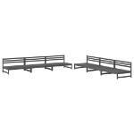 Set Salotto da Giardino 6 pz Grigio in Legno Massello di Pino