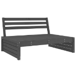 Set Salotto da Giardino 5 pz Grigio in Legno Massello di Pino