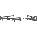 Set Salotto da Giardino 6 pz Grigio in Legno Massello di Pino