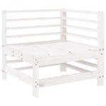 Set Salotto da Giardino 7 pz Bianco in Legno Massello di Pino