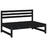 Set Salotto da Giardino 6 pz Nero in Legno Massello di Pino