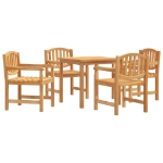 Set da Pranzo per Giardino 5 pz in Legno Massello di Teak