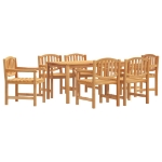 Set da Pranzo da Giardino 7 pz in Legno Massello di Teak