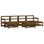 Set Salotto da Giardino 7 pz ambra in Legno Massello di Pino