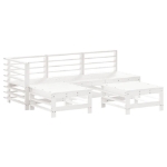 Set Salotto da Giardino 5 pz Bianco in Legno Massello di Pino