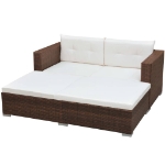 Set Divani da Giardino 3 pz con Cuscini in Polyrattan Marrone