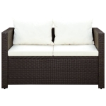 Set da Bistrot 3 pz con Cuscini in Polyrattan Marone