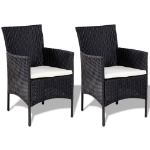 Set Divani da Giardino 4 pz con Cuscini in Polyrattan Nero