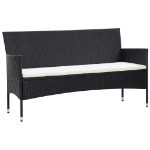 Set Divani da Giardino 5 pz con Cuscini in Polyrattan Nero