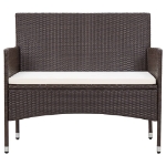 Set Divani da Giardino 4 pz con Cuscini in Polyrattan Marrone