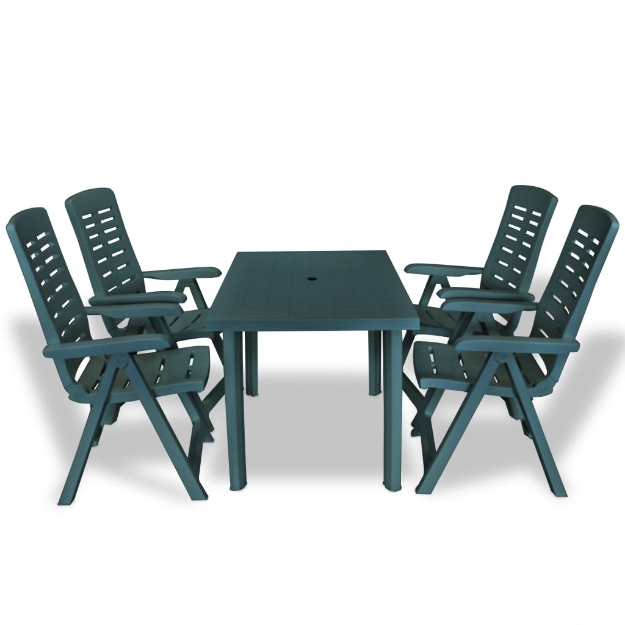 Set da Pranzo da Giardino 5 pz in Plastica Verde