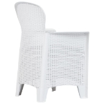 Set Pranzo da Giardino 5 pz in Plastica Stile Rattan Bianco