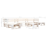 Set Divani da Giardino su Pallet 6 pz in Legno Bianco