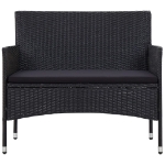 Set Divani da Giardino 4 pz con Cuscini in Polyrattan Nero