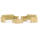 Set Divani da Giardino 3 pz in Legno di Pino Impregnato