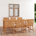 Set Pranzo da Giardino 7pz in Legno Massello di Acacia