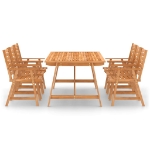 Set Pranzo da Giardino 7pz in Legno Massello di Acacia