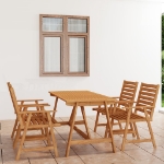 Set da Pranzo da Giardino 5 pz in Legno Massello di Acacia