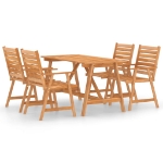 Set da Pranzo da Giardino 5 pz in Legno Massello di Acacia