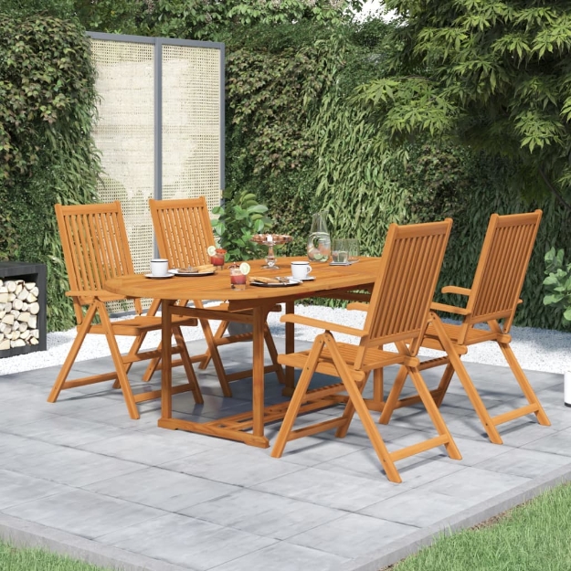 Set da Pranzo da Giardino 5 pz in Legno Massello di Acacia