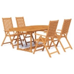 Set da Pranzo da Giardino 5 pz in Legno Massello di Acacia