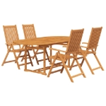 Set da Pranzo da Giardino 5 pz in Legno Massello di Acacia