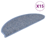 Tappeti Autoadesivi Scale Aspetto Sisal 15 pz 65x21x4 cm Blu