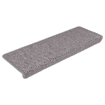 Tappeti Autoadesivi Scale Aspetto Sisal 15 pz 65x21x4cm Argento