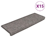 Tappeti Autoadesivi Scale Sisal 15 pz 65x21x4 cm Grigio e Beige