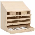 Casetta Cova per Galline 2 Scomparti 63x40x65 cm Legno di Pino