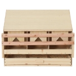 Casetta Cova per Galline 3 Scomparti 72x33x54 cm Legno di Pino