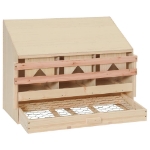 Casetta Cova per Galline 3 Scomparti 72x33x54 cm Legno di Pino