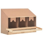 Casetta Cova per Galline 3 Scomparti 93x40x65 cm Legno di Pino