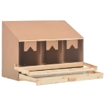 Casetta Cova per Galline 3 Scomparti 93x40x65 cm Legno di Pino