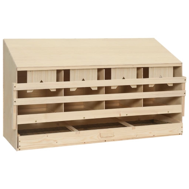 Casetta Cova per Galline 4 Scomparti 106x40x59 cm Legno di Pino