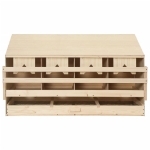 Casetta Cova per Galline 4 Scomparti 106x40x59 cm Legno di Pino