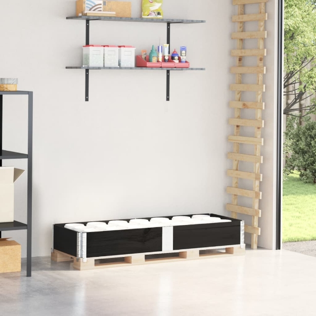 Paretale per Pallet Nero 150x50 cm in Legno Massello di Pino