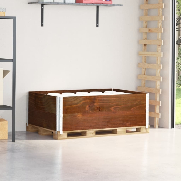 Paretali per Pallet 2pz Marroni 120x80cm Legno Massello di Pino