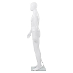 Manichino Uomo Figura Intera Base in Vetro 185 cm Bianco Lucido