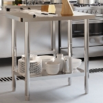 Tavolo Lavoro Cucina con Paraschizzi 82,5x55x93cm Acciaio Inox