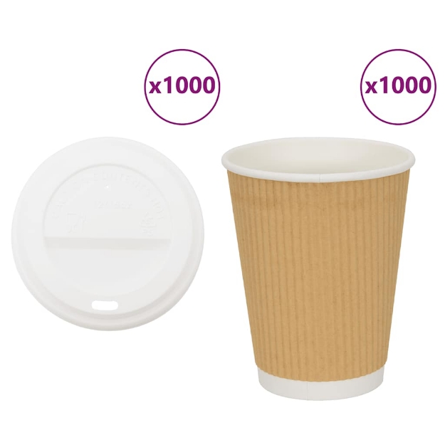 Tazze da Caffè in Carta con Coperchi 1000 pz 16oz 400 ml