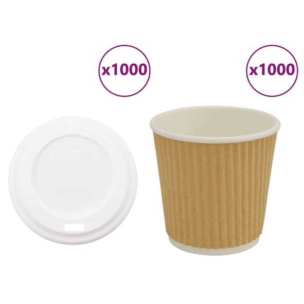 Tazze da Caffè in Carta con Coperchi 1000 pz 4oz 100 ml