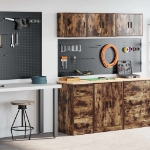 Armadi da Garage 2 pz Rovere Fumo in Legno Multistrato