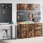 Armadi da Garage 2 pz Rovere Fumo in Legno Multistrato