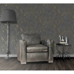 DUTCH WALLCOVERINGS Carta da Parati Motivo Marmo Nero e Oro