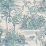 DUTCH WALLCOVERINGS Carta da Parati "Tropical" Beige e Azzurro Chiaro